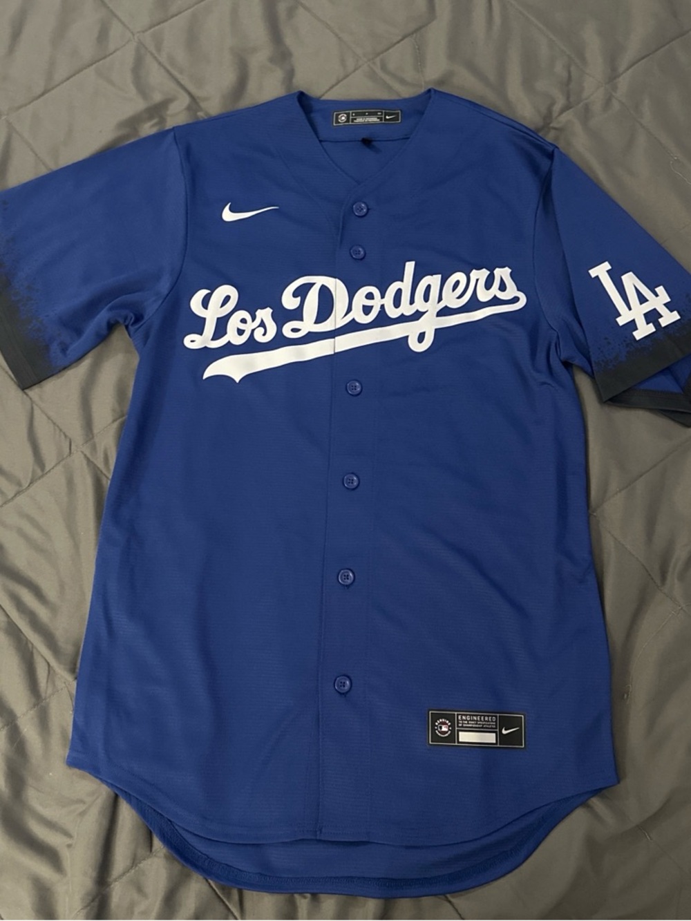 Nike Los Dodgers Royal Blue Button Front Jersey small